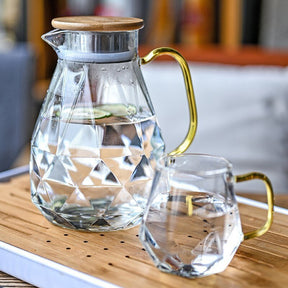 Diamond Pattern Heatproof Glass Jug/Cups